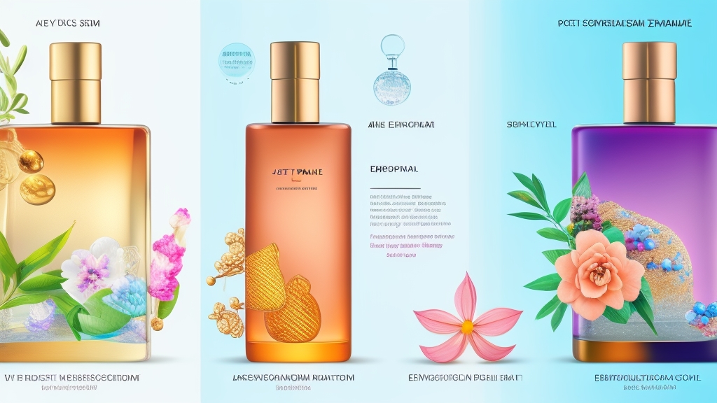 Osztott képernyős összehasonlítás ugyanazon parfüm különböző bőrtípusokon zsíros és száraz bőr molekuláris diagramokkal