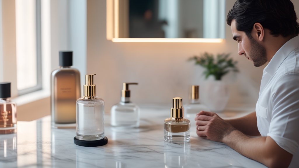 Több férfi parfüm egymás mellett - kiválasztási folyamat